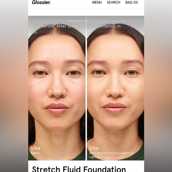 Glossier stretch fluid foundation - light 5 - tested twice - Picture 2 of 5